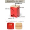 QUXIJA Ceramic Tea Bag Storage Organizer Caddy Holder with Lid
