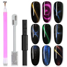 DANNEASY 3pcs Cat Eye Magnet for Nails Magnetic Gel Nail Polish Stronger Nail Magnets Wand Double-Head Magnet Stick Acrylic Nail Polish Magnet Pen Nail Design Tools Nail Art Accessories