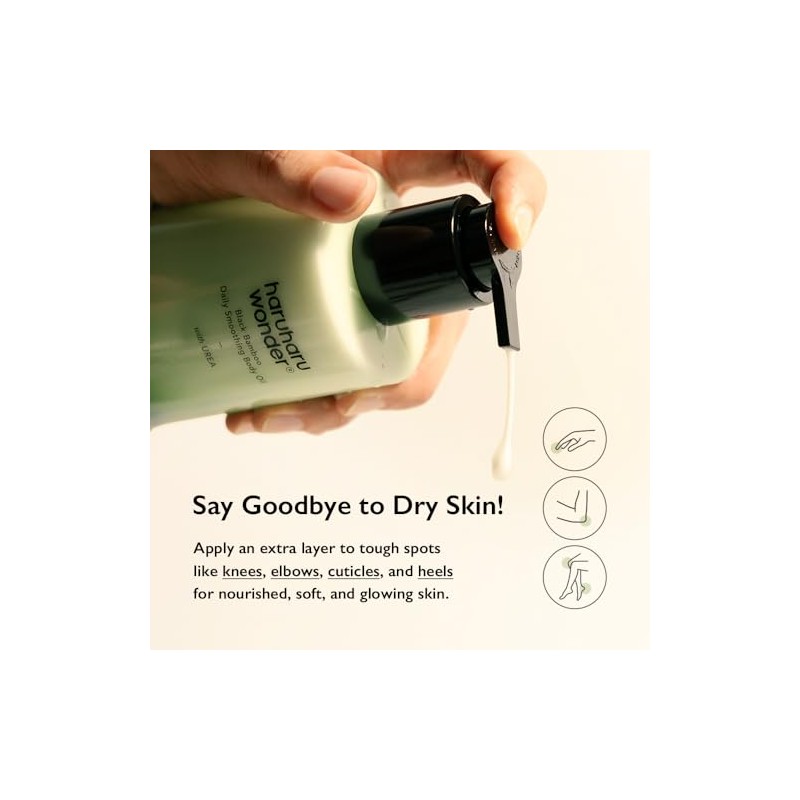 HARUHARU wonder Black Bamboo Daily Smoothing Body Oil, Fast Absorption,