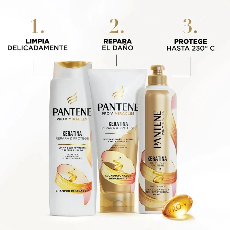 Crema para peinar termoprotectora Pantene Keratina Pro Vitamina B5 300