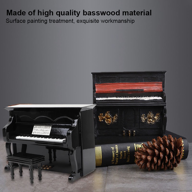Miniature Wooden Piano Model Musical Instrument Model Musical Gifts Home