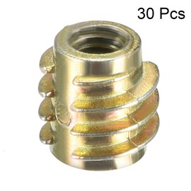 sourcing map Furniture Threaded Insert Nuts Zinc Alloy Hex-Flush M4 Internal Threads 8mm Length 30pcs