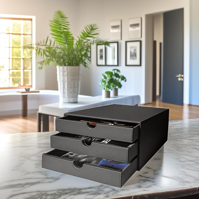UnionBasic Document Organizer, 3-Drawer File Cabinet Document Storage Box, Office