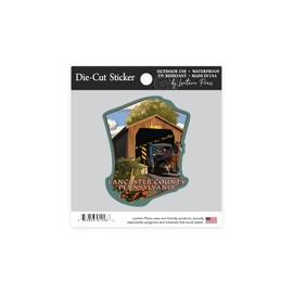 Die Cut Sticker Lancaster County, Pennsylvania, Covered Bridge, Contour Vinyl Sticker 1 to 3 inches (Waterproof Decal for Cars, Water Bottles, Laptops, Coolers), Small