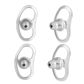 JIACHARMED - Respaldo de arete para orejas de caída, con bloqueo de bala, reemplazos para arete, soportes de arete grandes, 4 unidades de respaldo para arete pesados, oro blanco