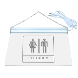 Multi Color i1029-c Unisex Men Women Male Female Restroom Toilet Washroom Neon LED Sign with Remote Control, 20 Colors, 19 Dynamic Modes, Speed & Brightness Adjustable, Demo Mode, Auto Save Function