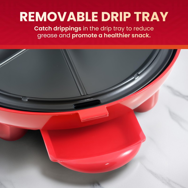 Elite Gourmet EQD-413 Electric Non-Stick 8" Quesadilla Maker, Easy-Slice 6-Wedge,