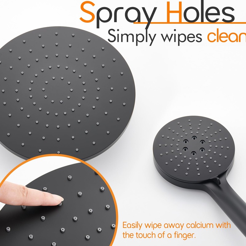 AONEON Bathroom Rainfall Shower System Set with 10'' Rain Shower