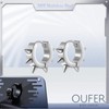 Oufer Stainless Steel Spike Hoop Earring - Color: Silver