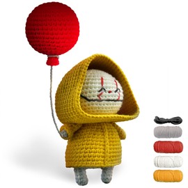 YAMAXIN Crochet Kit for Beginners Adults – 1PCS Joker Amigurumi DIY Yarn Craft Kit with Hook, Tools, and Step-by-Step Video Tutorials – Easy Crochet Starter Set for Learning