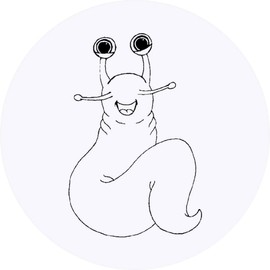 24 x 40mm Round 'Happy Slug' Stickers (SK00006014)