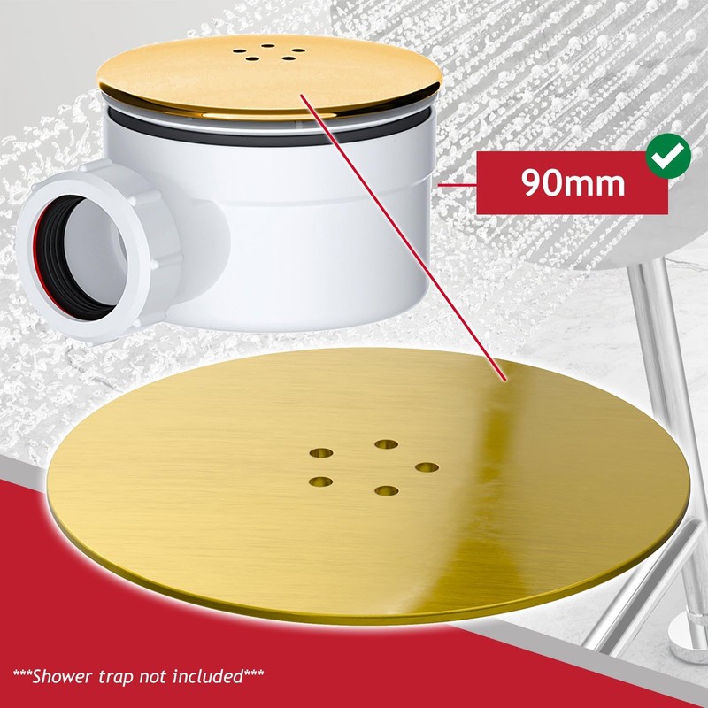 SPARES2GO 110mm Luxury Plug Cover for Shower Trap with 90mm