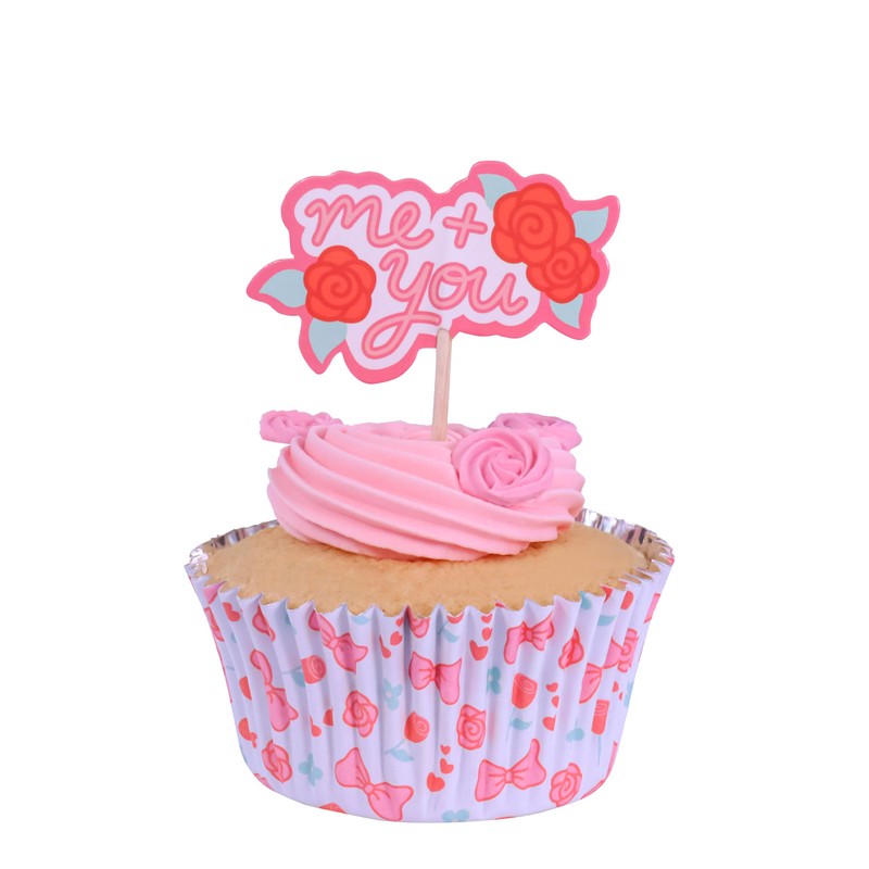 PME Valentines Cupcake Cases & Topper Set of 24 -