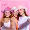 Haysandy 12 Pcs Holographic Space Cowgirl Hat with Rimless Sunglasses