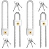 Photect 4 Pcs Long Shackle Padlock with Key 2 Inch