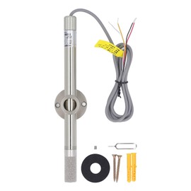 Temperature Humidity Sensor Probe, 4‑20mA Output IP68 15‑30V DC Temp Sensor Probe Digital Temperature Transmitter Extension Cable Probe