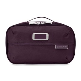 Briggs & Riley Expandable Essentials Kit - Toiletry Travel Bags for Women & Men, Organizer for Vacation, Compact Dopp Kit for Bathroom Accessories, Makeup, & Skincare - Baseline Collection, Plum