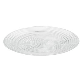 Restaurantware Vetri 11.8 x 11.8 x 1.2 Inch Glass Serving Dish 1 Durable Unique Serving Dish - Swirl Pattern Dishwashable Clear Glass Dinnerware For Hot Or Cold Foods