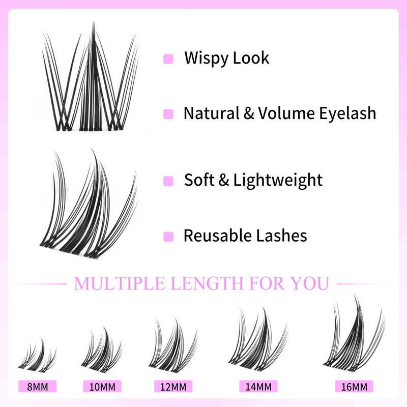 VEYESBEAUTY Lash Extension Kit Newbie's Five-Second Lash Clusters Kit Lash
