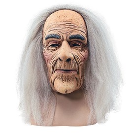 Bristol Novelty BM248 Creepy Old Man Mask and Hair, Mens, Multi Coloured, One Size