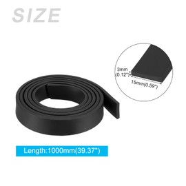 METALLIXITY Solid Rubber Strips (39.37"L x 0.59"W x 0.12"T) 1Pcs, Rubber Neoprene Sheet Rolls - for DIY Gasket Sealing Padding Reduce Vibration Mat, Black
