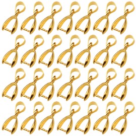 Baven 100Pcs Necklace Clasp Pinch Bail Pendants Clip Connector for Pendants Necklace Jewelry DIY Craft Making