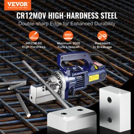 VEVOR Electric Rebar Cutter Blade, 6 PCS 20/22mm Cutting Diameter, HRC58-60 Hard Hydraulic Rebar Blade Replacement Jaw Blades with 12 Hexagon Screw and 12 Spring Washer, for Model RC-20, RC-22