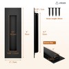 Lpraer 150mm Matte Black Pocket Door Hardware Set, 2 Recessed