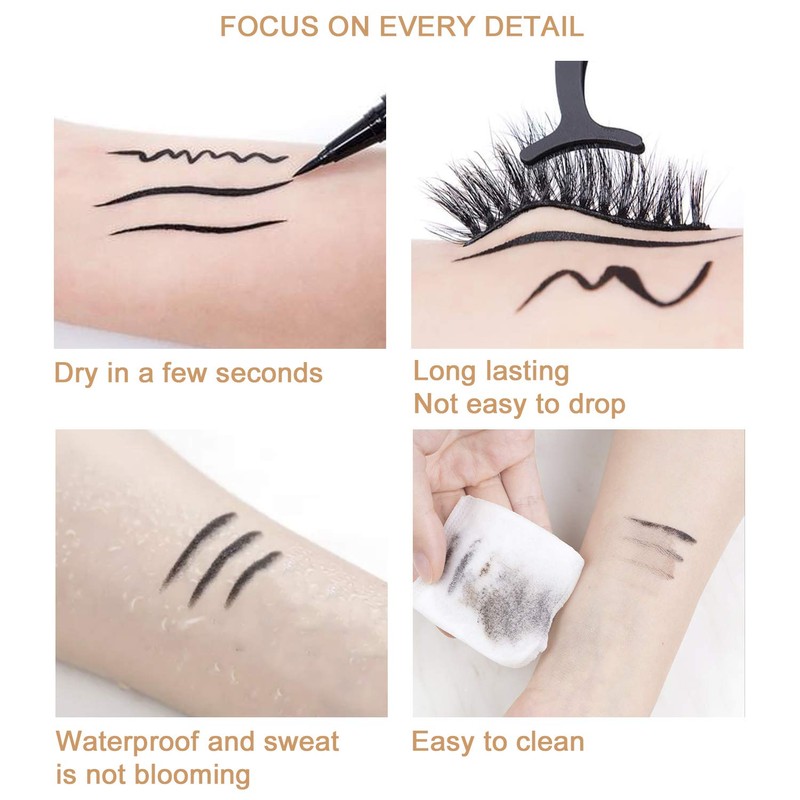 ICORIC Liquid Eyeliner Pen Waterproof, Magic Self-adhesive Long-Lasting Eyelash Glue