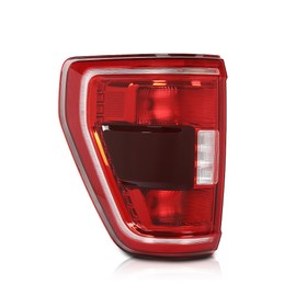 PIT66 LED Tail Lights Assembly Driver Left Side Compatible with 2021-2023 Ford F150 w/Factory Incandescent w/Blind Spot Tail Light Models ML3Z-13405-C, FO2818159 Red Lens Rear Brake Lamp