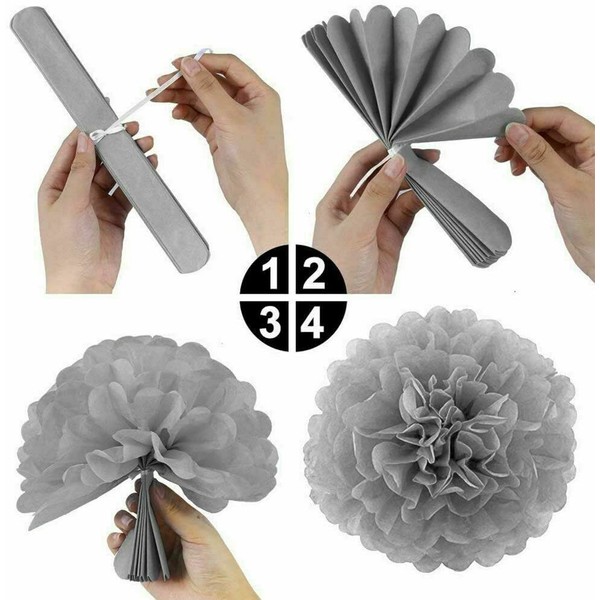 A Liittle Tree-12 PCs Mixed Tissue Paper Pompoms Pom Poms Hanging Garland Wedding Party Decor (Autumn Shade)