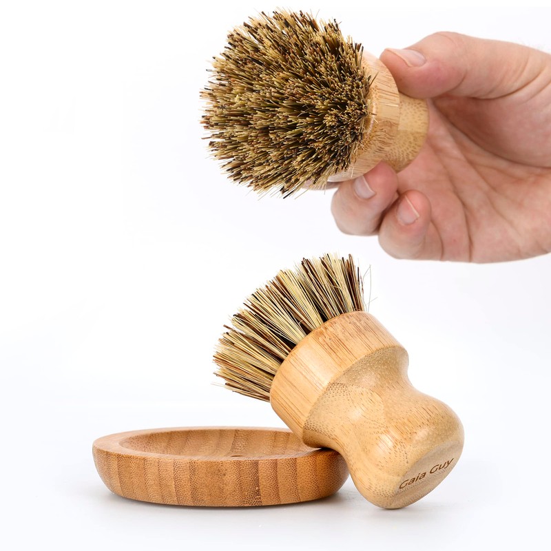 Juego de cepillos de madera y esponjas naturales de gran