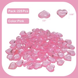 ElE&GANT 1LB(Approx 225Pcs) Pink Acrylic Heart For Table Scatter Decoration or Vase Filler