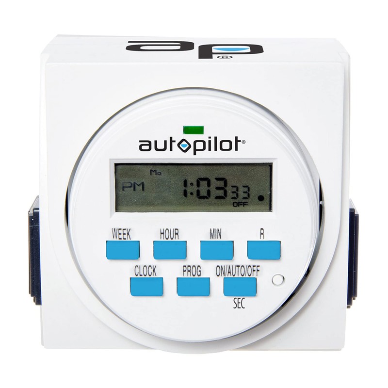 Autopilot 7 Day Dual Outlet Digital Programmable Light Timer Controller,