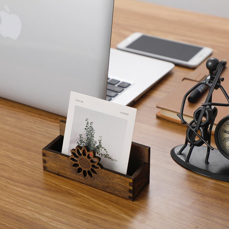 Tatuo 2 Pcs Dog Business Card Holder Wooden Business Card