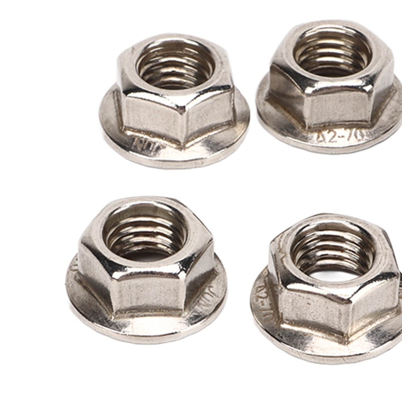 40pcs M10x1.25mm Hxagonal Flange Nuts Stainless Steel Rust Resistant Fine