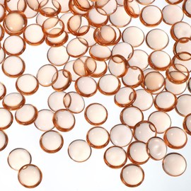 PATIKIL 1,1LB Flache Glasmurmeln, 15mm (0,59") Mini Acrylsteine für Vasenfüller, Glasperlen, Aquarium Tischstreuung, Heimdekoration DIY Basteln, Braun