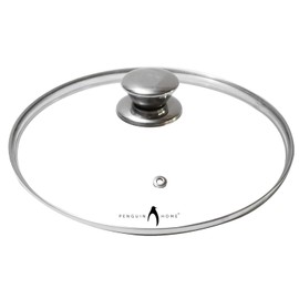 Penguin Home Stockpot Lid - 24cm Toughened Glass with Stainless Steel Knob, Universal Fit for Stockpots and Cookware