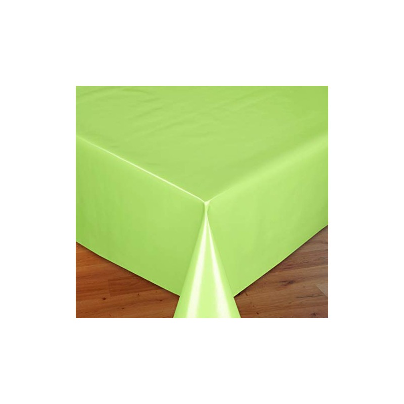 Oilcloth Tablecloth, Wipe Clean, Smooth Surface, Plain Motif, Green, Choice