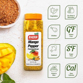 Badia Mango Pepper Seasoning, 24 oz - Sweet & Zesty Citrus Pepper Blend for Chicken, Seafood & Vegetables