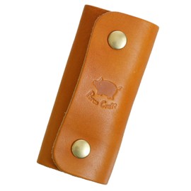 Polcolosso Double Hook Key Case, Original Tochigi Leather, Made in Japan, Genuine Leather, Camel