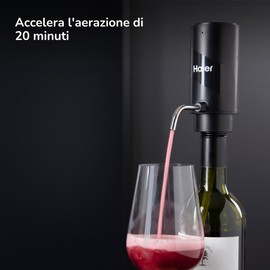 Haier Set Regalo Vino Edizione Limitata - Aeratore Dosatore Elettrico 2-in-1 con Borsa Refrigerante | Gift Box Premium