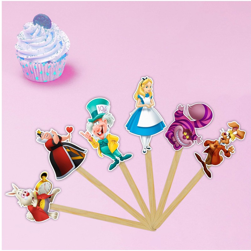 Alce in Wndrlnd Cupcake Topper – Whimsical Dessert Decoration for