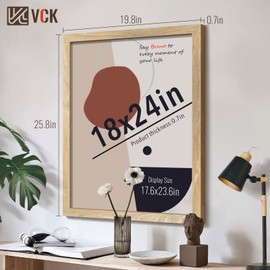 VCK 18x24 Poster Frame Set of 3, Natural Solid Wood Picture Frame with Exclusive Wood Grain, Wall Hanging