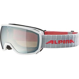 ALPINA SCARABEO S Q-LITE - Verspiegelte, Kontrastverstärkende OTG Skibrille Mit 100% UV-Schutz Für Erwachsene, white, One Size