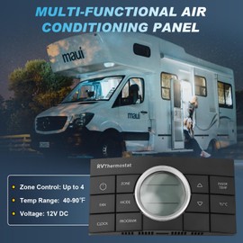 SEEBEEBUS Programmable RV Thermostat for Dometic AC Series 579 595 6308 520 5305 6218XX 6318XX 6403XX 5403XX | Multi-Zone Comfort Control Center 2 | OEM Replacement 3314082.000 | 4-Zone Control(Black)