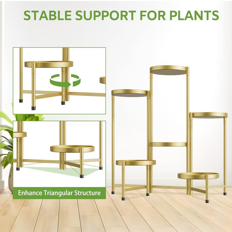 iDavosic.ly 6 Tier Large Plant Stand Indoor, 10 Inch Wide