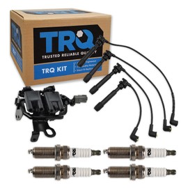 TRQ Ignition Coil and Spark Plug Kit 6 Piece Iridium Spark Plugs Compatible with 2003-2006 Hyundai Elantra 2005-2009 Tucson 2005-2007 Sportage 2009 Spectra 2009 Spectra5