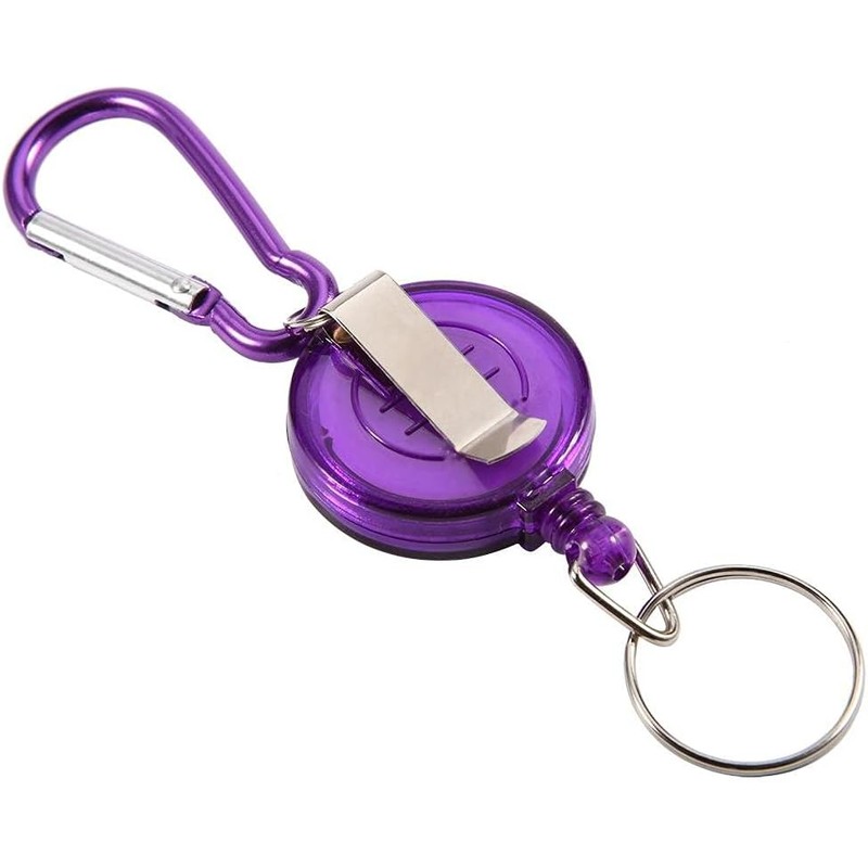 llavero retractil, Carrete de cadena para llavero, resistente, retráctil, de