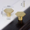 XNJIHWA 2Pcs Solid Brass Hexagon Knobs Hexagonal Gold Drawer Knobs